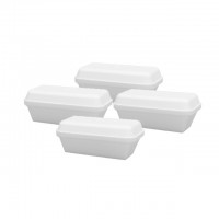 High Quality 650ml Plastic Polystyrene Hot and Cold Food Container with Lining and Cover